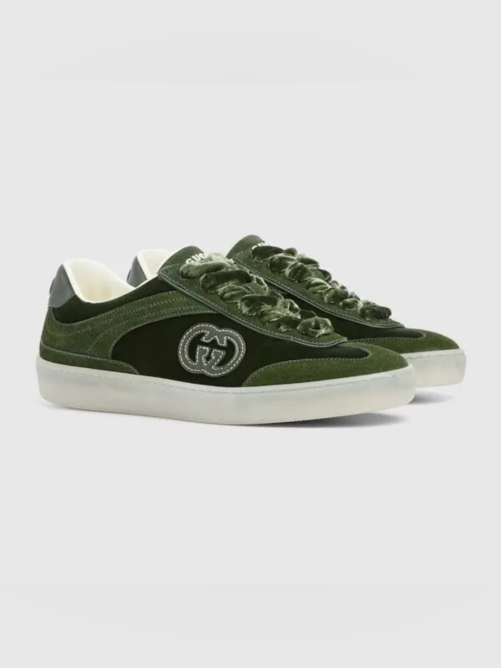 Gucci women’s Green Velvet Low-Top Sneakers 37.5